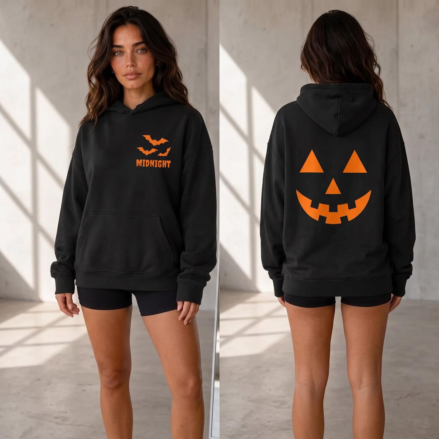 Halloween Pumpkin Hoodie, Jack O Lantern Sweatshirt, Spooky Bat Hoodie, Black Halloween Pullover,Pumpkin Face Hoodie,Fall Spooky Season Gift