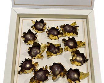 Dark Chocolate Handmade Bonbons - Passion Fruit - 12 bonbons in a box