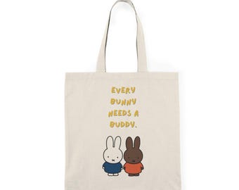 Miffy tote bag, bunny tote bag, cute animal bag, japanese character, everyday tote bag, grocery store bag, everyday bag, gift for her