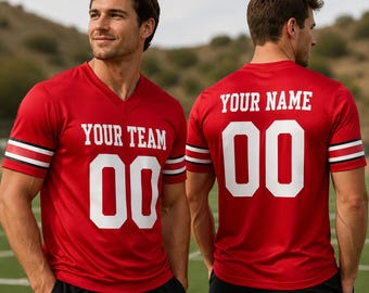 Personalized Football Jersey, Custom Name Number Jersey, Sports Fan Shirt, Game Day Outfit, Custom Team Gift for Men