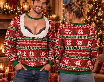 Funny Christmas Graphic Shirt, Ugly Christmas Sweater, Festive Xmas T-Shirt, Sweatshirt & Hoodie, Holiday Party Outfit, Christmas Gift