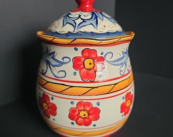 Tabletops Gallery Italiano Pattern Discontinued Canister EUC - D5
