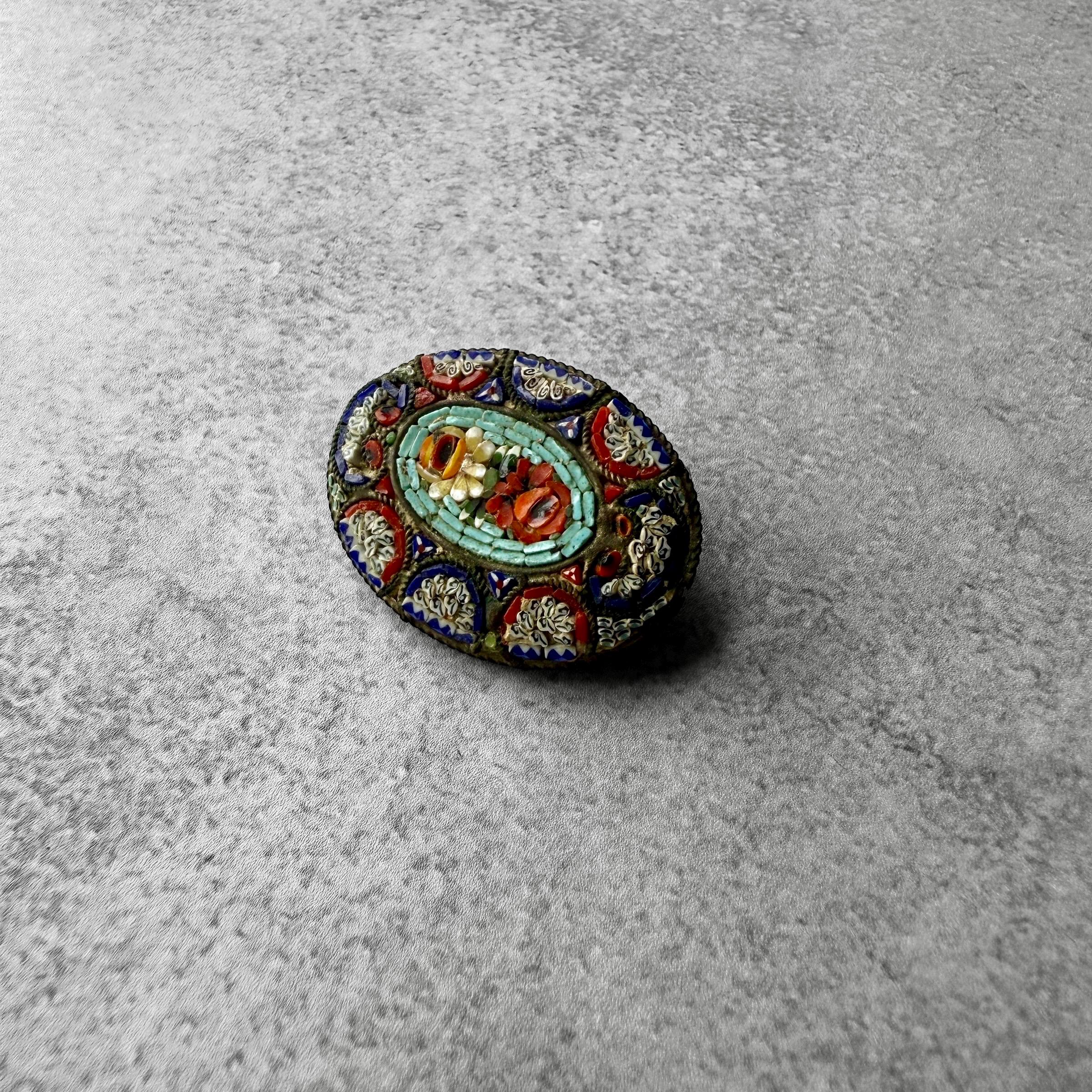 イタリア製 アンティーク マイクロモザイク ガラス工芸 時計フレーム 希少品 Antique micromosaic jewelry - Etsy 日本