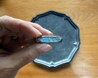 Art Deco-brosch i sterlingsilver med morpho-fjärilsvingar från 1920-talet