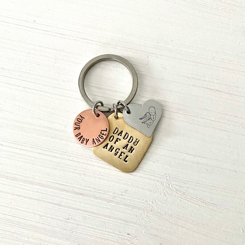 Child Loss Keychain Sympathy Gift Miscarriage Keychain Daddy of an Angel Mommy of an Angel Memorial Keychain Remembrance Keepsake Gift