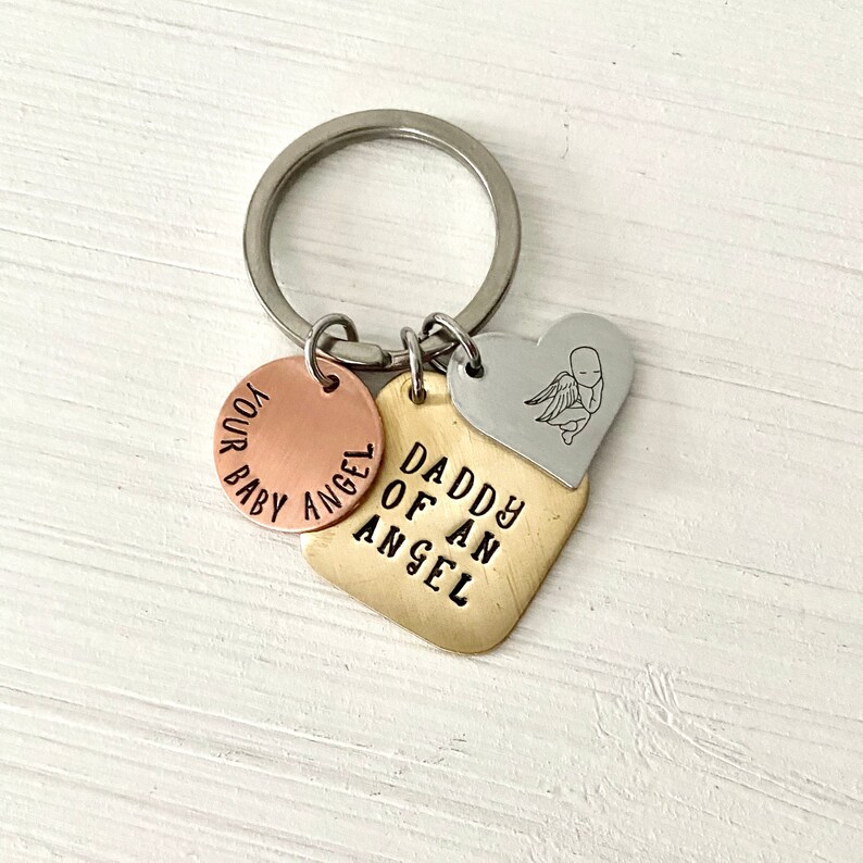 Child Loss Keychain Sympathy Gift Miscarriage Keychain Daddy of an Angel Mommy of an Angel Memorial Keychain Remembrance Keepsake Gift