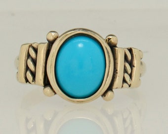 14ky Gold Turquoise Ring, Handmade One of a Kind Artisan Ring Made in the USA with Free Domestic Shipping, Size 9, **Stone is NOT Set Yet**