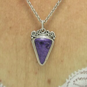 Sterling Silver 25x18 Sugilite Pendant with 20" Chain, Handmade One of a Kind Artisan Jewelry Made in the USA with Free Domestic Shipping! image 6