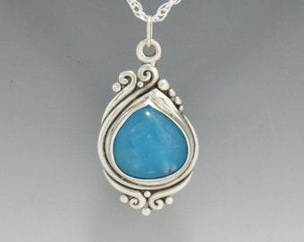Sterling Silver Smithsonite Pendant with 20" Silver Chain, Handmade One of a Kind Artisan Pendant Made in the USA with Free Shipping!