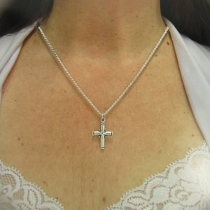 Plain Sterling Silver Cross with 18 Chain, Handmade One-of-a-Kind Artisan Cross Made in the USA with Free Domestic Shipping. image 5