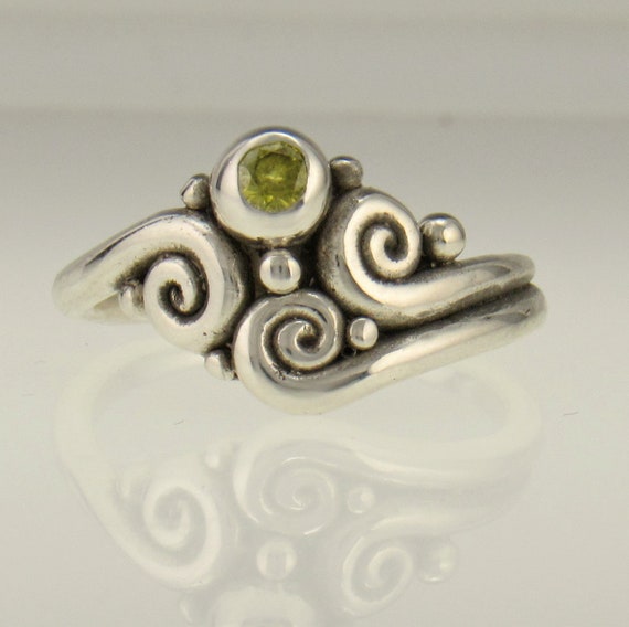 Sterling Silver .10ct Yellow Diamond Ring Handmade One of a | Etsy