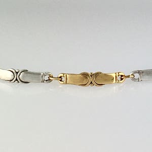 14k Yellow Gold and Sterling Silver Link Bracelet, 6 3/4, Handmade One of a Kind Bracelet Made in the USA with Free Domestic Shipping image 8