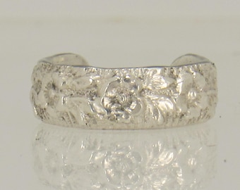 Sterling Silver Ear Cuff with Flower motif