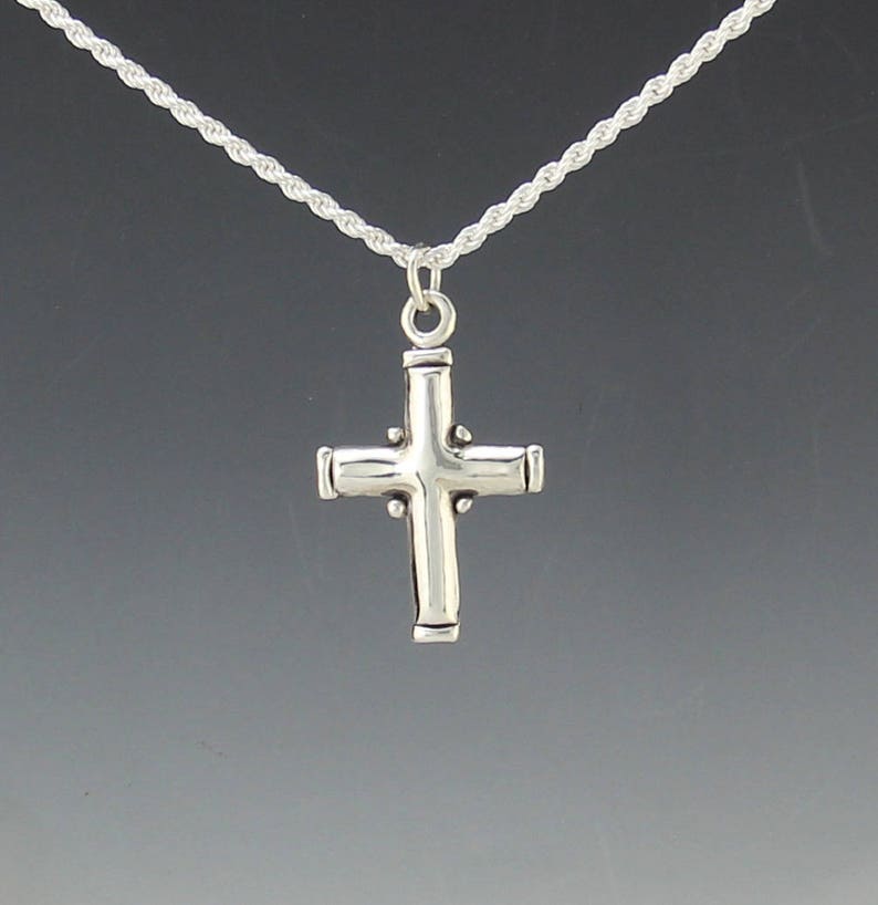 Plain Sterling Silver Cross with 18 Chain Handmade | Etsy