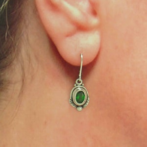 Sterling Silver 5x7 mm Chrome Diopside Earrings Handmade One of a Kind Artisan Earrings Made in the USA with Free Domestic Shipping image 5