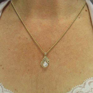 14k Yellow Gold Pendant with 8 mm 1.60ct. Moissanite, 18 Gold Chain Handmade One of a Kind Pendant Made in the USA with Free Shipping imagem 6