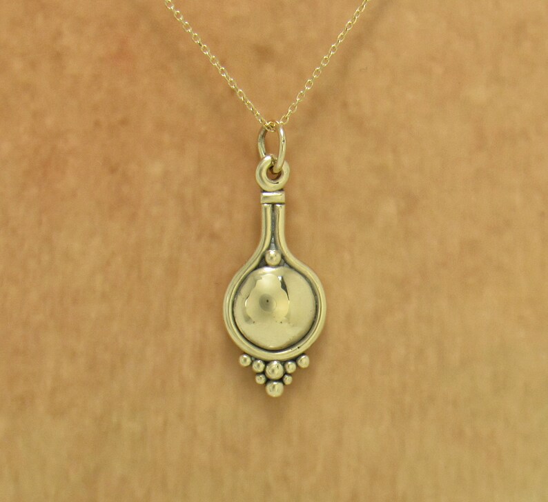 14k Yellow Gold Domed Pendant with 18 14ky Chain, Handmade One of a Kind Artisan Pendant Made in the USA with Free Domestic Shipping image 8