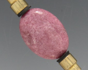 Loose Oval Rhodonite Cabochon for Jewelry Making or Wire Wrapping.  25x15mm, 25.62 ct. Ready to ship with Free Shipping.