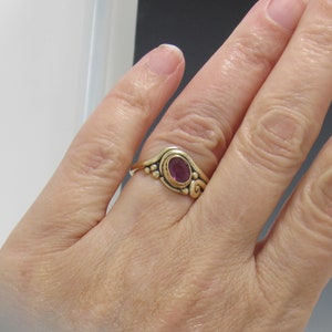 14ky Gold 7x5 mm Ruby Ring, Size 7 3/4, One of a Kind Artisan Jewelry Made in the USA with Free Shipping Stone is NOT Set Yet image 6