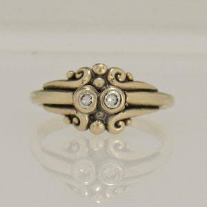 14ky Gold 2 Diamond Ring, Size 7 1/2, Handmade One of a Kind Artisan Jewelry Made in the USA with Free Domestic Shipping!