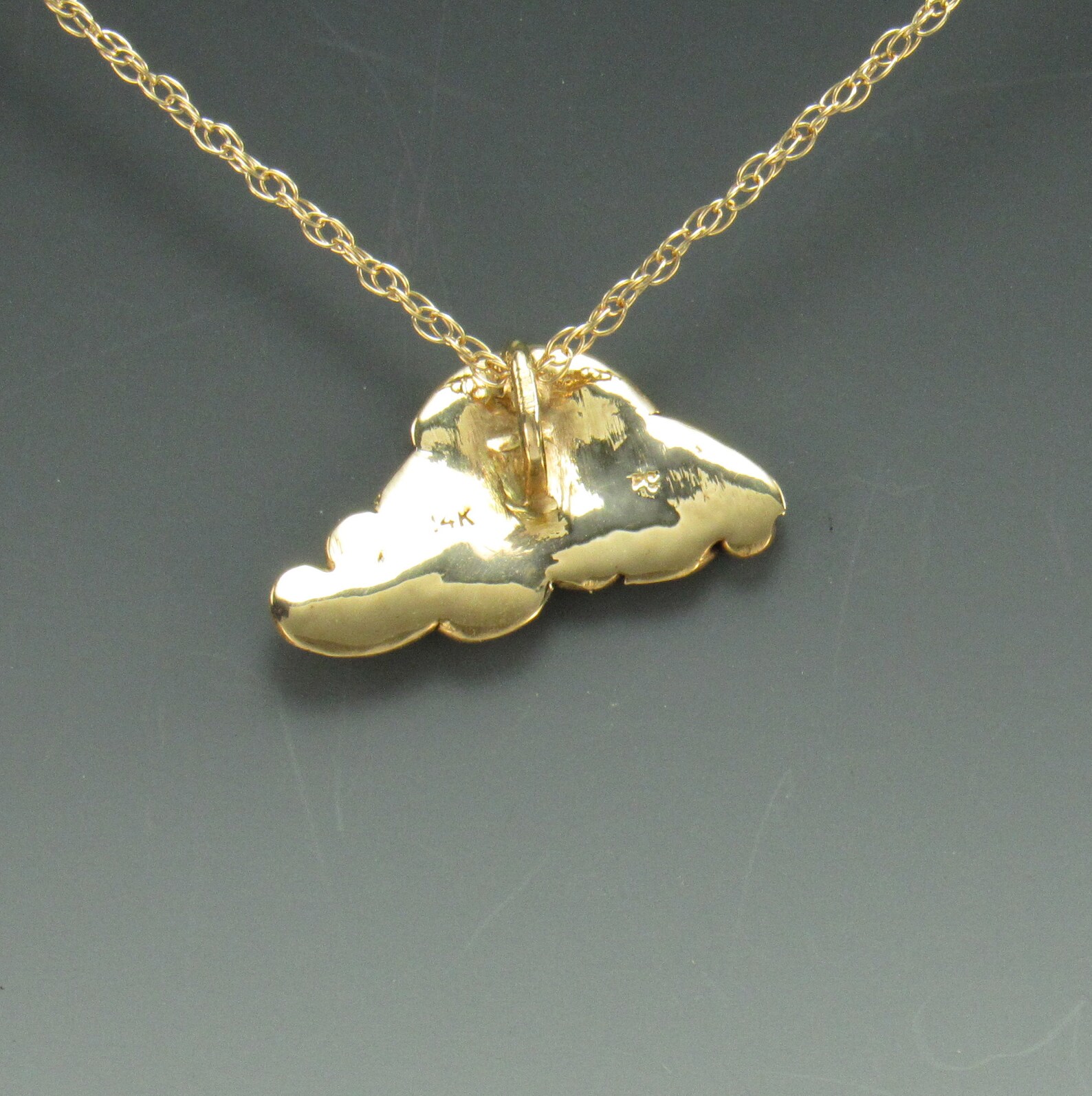 14K Gold Plated Polished Lightning Cluster Pendant Necklace | 14x1.2x6mm Yellow Gold Plated Necklace