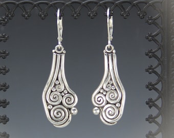 Sterling Silver Egyptian Style Earrings, Handmade One of a Kind Artisan Earrings Made in the USA with Free Domestic Shipping! Ready to Ship!
