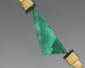 Freeform Loose Malachite Cabochon, 30x11x3 mm, 12.71ct. For Jewelry making.  Ready to ship with Free Shipping.