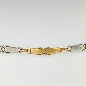 14k Yellow Gold and Sterling Silver Link Bracelet, 6 3/4, Handmade One of a Kind Bracelet Made in the USA with Free Domestic Shipping image 1