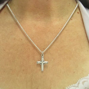 Plain Sterling Silver Cross with 18 Chain, Handmade One-of-a-Kind Artisan Cross Made in the USA with Free Domestic Shipping. image 4