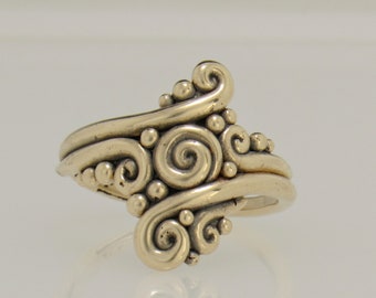 14ky Gold Large Swirl Ring, Size 9, Handmade One of a Kind Artisan Jewelry Made in the USA with Free Domestic Shipping! 5 Star Reviews.