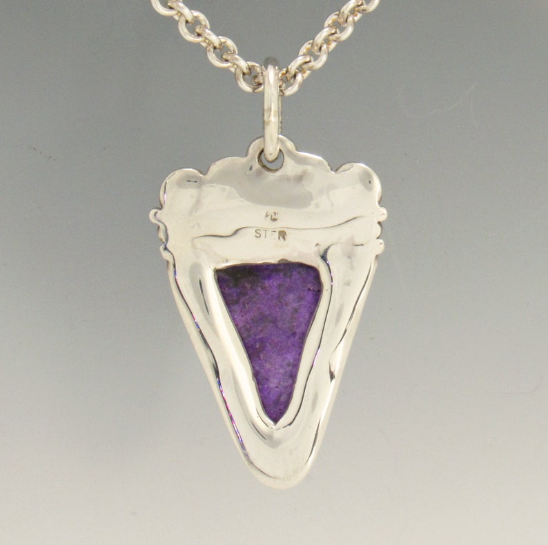 Sterling Silver 25x18 Sugilite Pendant with 20" Chain, Handmade One of a Kind Artisan Jewelry Made in the USA with Free Domestic Shipping! image 2