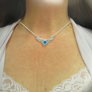 Sterling Silver 10mm Blue Topaz Necklace, Handmade One of a Kind Artisan Jewelry Made in the USA with Free Domestic Shipping image 5