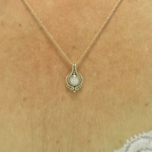 14k Yellow Gold Pendant with 5 mm 1/2 ct. Moissanite, 18 Gold Chain Handmade One of a Kind Pendant Made in the USA with Free Shipping image 8