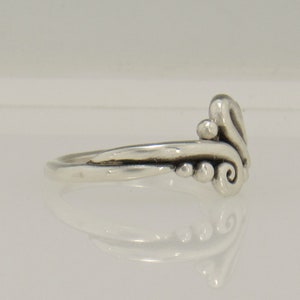 Sterling Silver Swirl Ring Handmade One of a Kind Artisan Ring Made in the USA with Free Shipping, Size 7. image 2