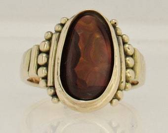 14ky Gold Fire Agate Ring, Handmade One of a Kind Artisan Ring Made in the USA with Free Domestic Shipping, 9 3/4 **Stone is NOT Set Yet**