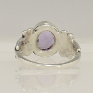 Sterling Silver 10x8 mm Amethyst Ring Size 8 3/4, Handmade One of a Kind Artisan Ring Made in USA with Free Domestic Shipping image 4