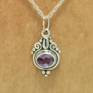 Sterling Silver 8x10mm Amethyst Pendant, Handmade One of a Kind Artisan Pendant made in the USA with Free Domestic Shipping image 9