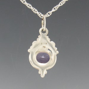 Sterling Silver 8x10mm Amethyst Pendant, Handmade One of a Kind Artisan Pendant made in the USA with Free Domestic Shipping image 3