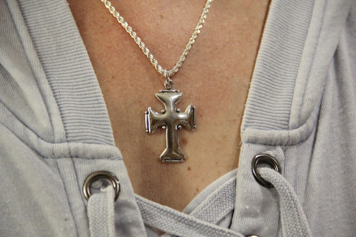 Silver Iron Cross Pendant/ Sterling Silver Iron Cross/ Cross Etsy