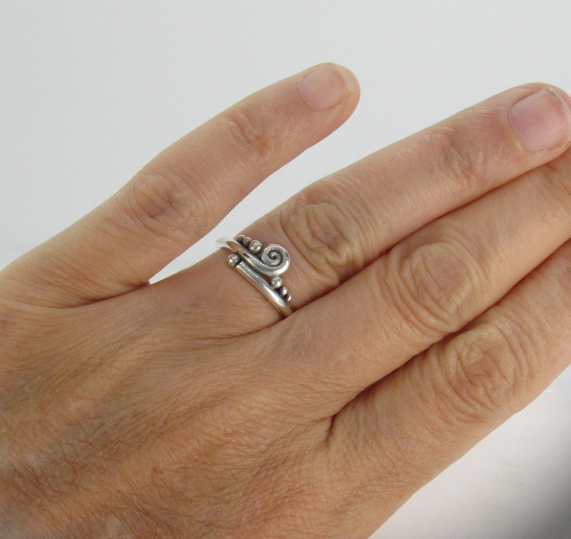 Sterling Silver Scroll, Swirl, or Wave Ring, Handmade One of a Kind ...