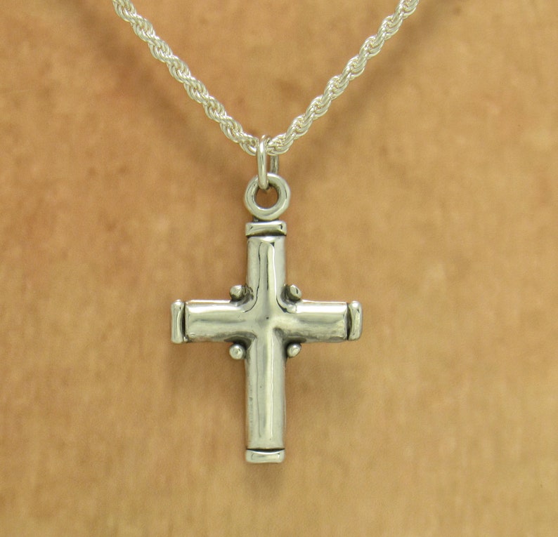 Plain Sterling Silver Cross with 18 Chain, Handmade One-of-a-Kind Artisan Cross Made in the USA with Free Domestic Shipping. image 6