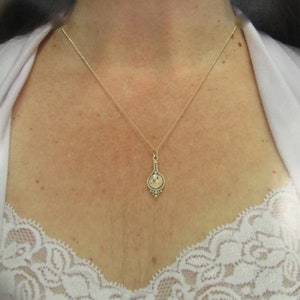 14k Yellow Gold Domed Pendant with 18 14ky Chain, Handmade One of a Kind Artisan Pendant Made in the USA with Free Domestic Shipping image 5