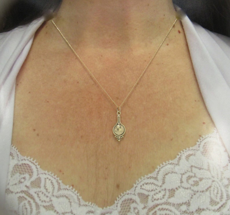 14k Yellow Gold Domed Pendant with 18 14ky Chain, Handmade One of a Kind Artisan Pendant Made in the USA with Free Domestic Shipping image 5