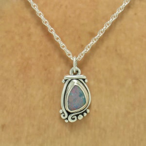 Sterling Silver Boulder Opal Pendant with 18 Sterling Silver Chain, Handmade One of a Kind Artisan Jewelry with Free Domestic Shipping image 7