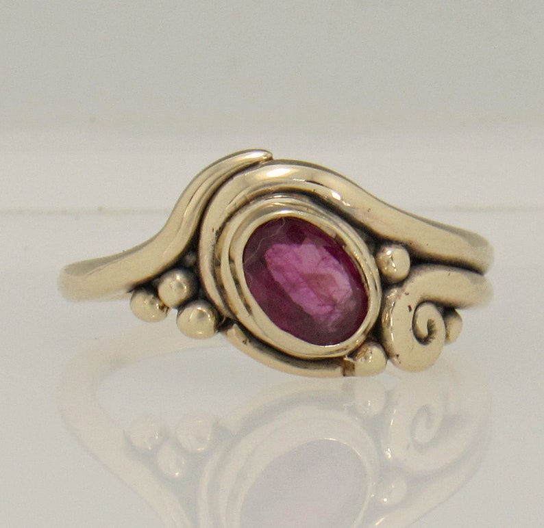 14ky Gold 7x5 mm Ruby Ring, Size 7 3/4, One of a Kind Artisan Jewelry Made in the USA with Free Shipping Stone is NOT Set Yet image 2