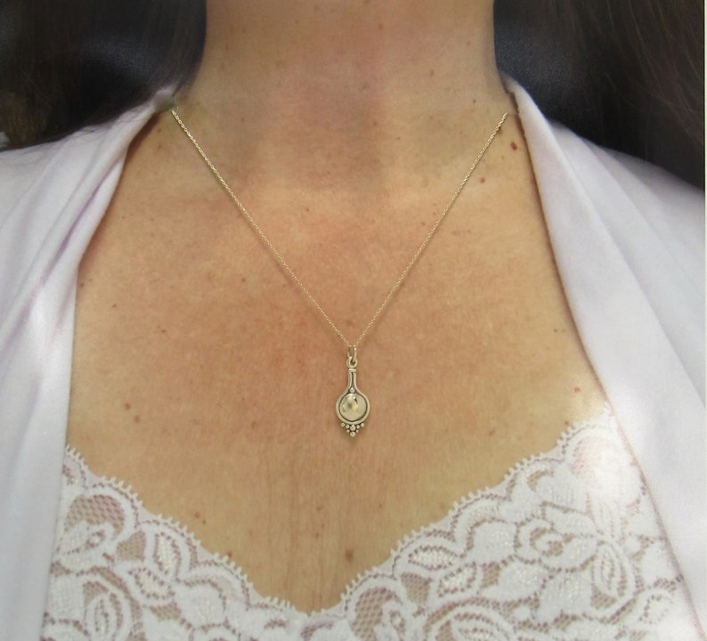 14k Yellow Gold Domed Pendant with 18 14ky Chain, Handmade One of a Kind Artisan Pendant Made in the USA with Free Domestic Shipping image 4