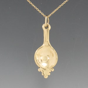 14k Yellow Gold Domed Pendant with 18 14ky Chain, Handmade One of a Kind Artisan Pendant Made in the USA with Free Domestic Shipping image 3