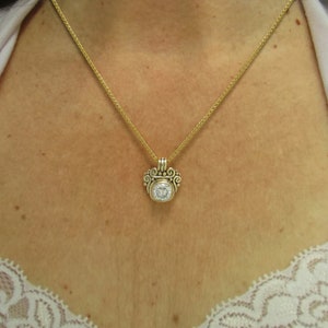 14k Yellow Gold Pendant with 10 mm Cushion Cut Moissanite, 4.20 ct. 18 Gold Chain One of a Kind Pendant Made in the USA, Free Shipping. image 6