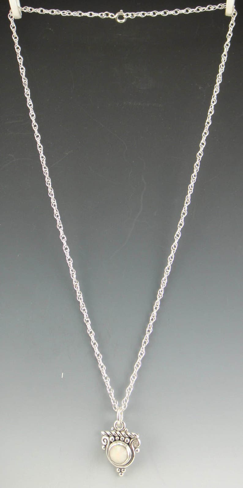 Sterling Silver Opal Necklace/ Ethiopian Opal Pendant/ OOAK | Etsy