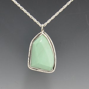 Vintage Sterling Silver Variscite Pendant with 18 &quot; SS Chain, Handmade in the USA with Free Shipping.